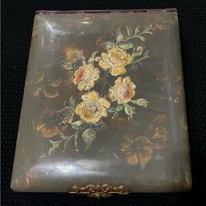 Antique Alabaster Front & Velvet Back Photo Album
